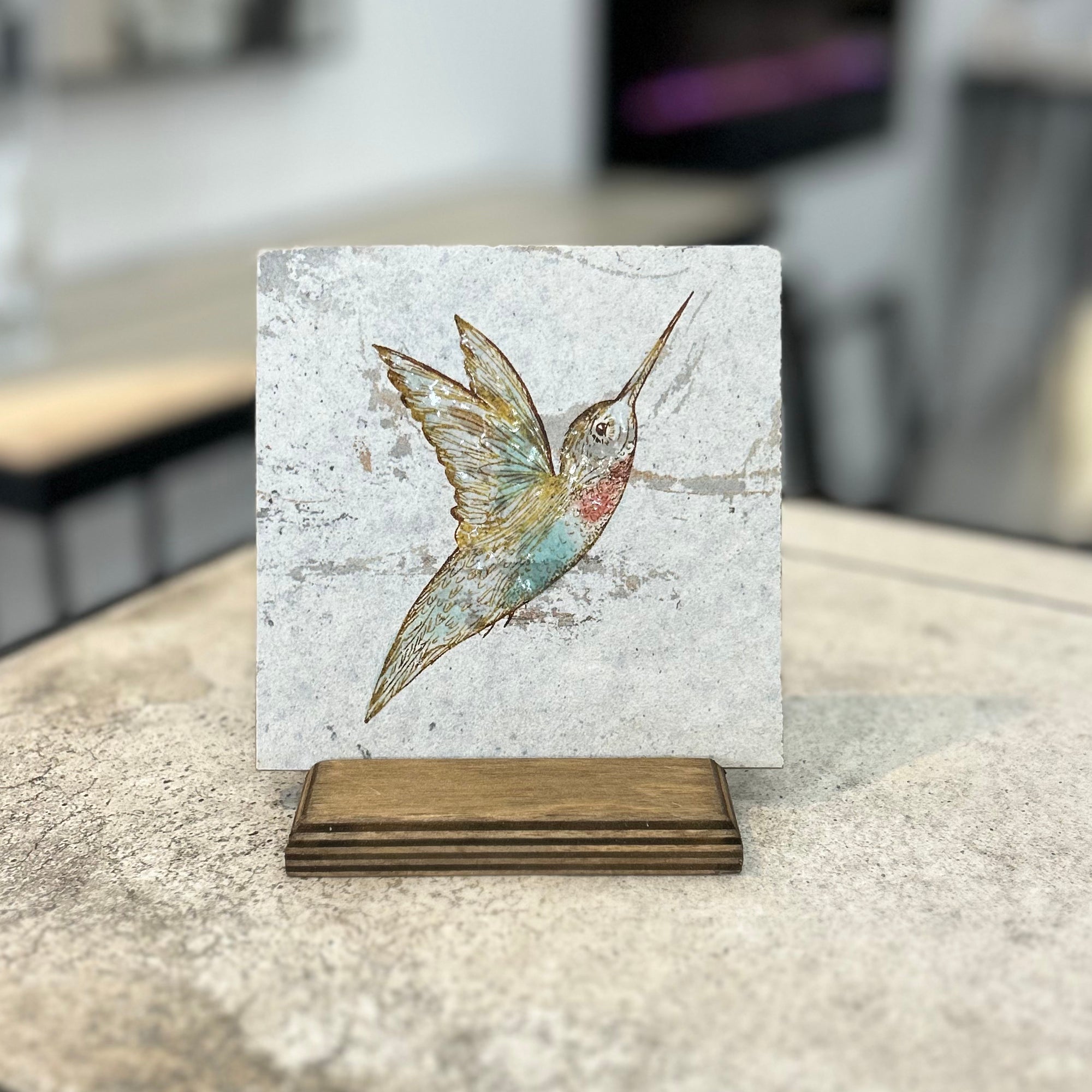 Hummingbird Wings Open | Art Tile